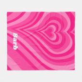 Psychedelic Hearts Calligraphy met Name Pinks Fleece Deken (Voorkant (Horizontaal))
