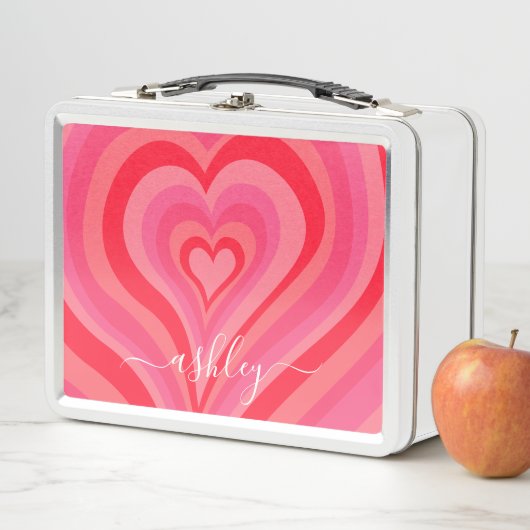 Psychedelic Hearts Calligraphy Script Name Pinks (In situ)