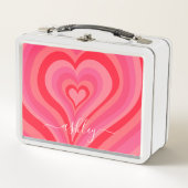 Psychedelic Hearts Calligraphy Script Name Pinks (Voorkant)