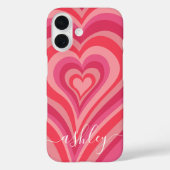 Psychedelic Hearts Calligraphy Script Name Pinks Case-Mate iPhone Case (Achterkant)