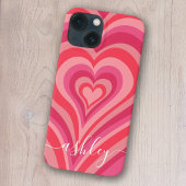 Psychedelic Hearts Calligraphy Script Name Pinks Case-Mate iPhone Case