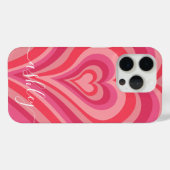 Psychedelic Hearts Calligraphy Script Name Pinks Case-Mate iPhone Hoesje (Back (Horizontal))