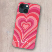 Psychedelic Hearts Calligraphy Script Name Pinks Case-Mate iPhone Hoesje