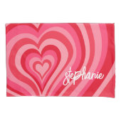 Psychedelic Hearts Calligraphy Script Name Pinks Kussensloop (Voorkant)