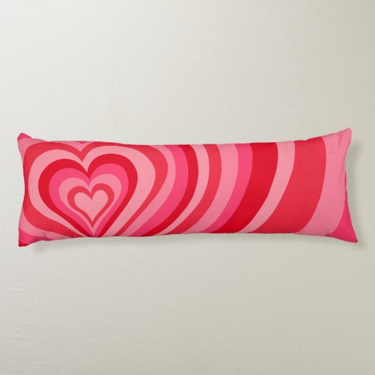 Psychedelic Hearts Calligraphy Script Name Pinks Lichaamskussen (Achterkant)