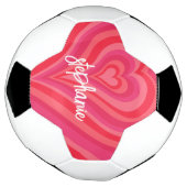 Psychedelic Hearts Calligraphy Script Name Pinks Voetbal (Gedraaid)