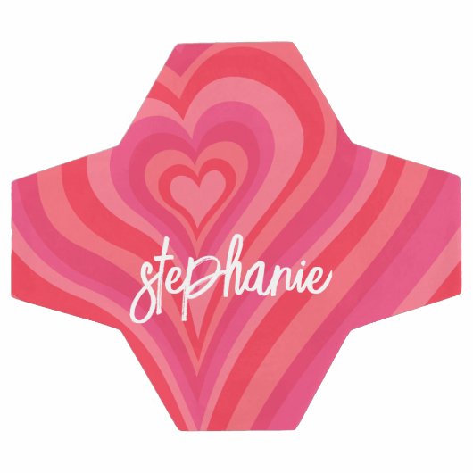 Psychedelic Hearts Calligraphy Script Name Pinks Voetbal (Enkel)