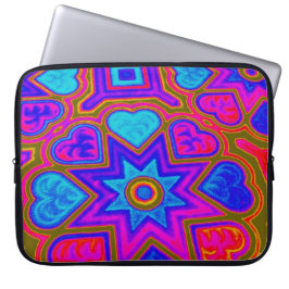 Psychedelic Hearts Electronics Bag Laptop Sleeve