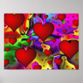 Psychedelic Hearts Poster (Voorkant)