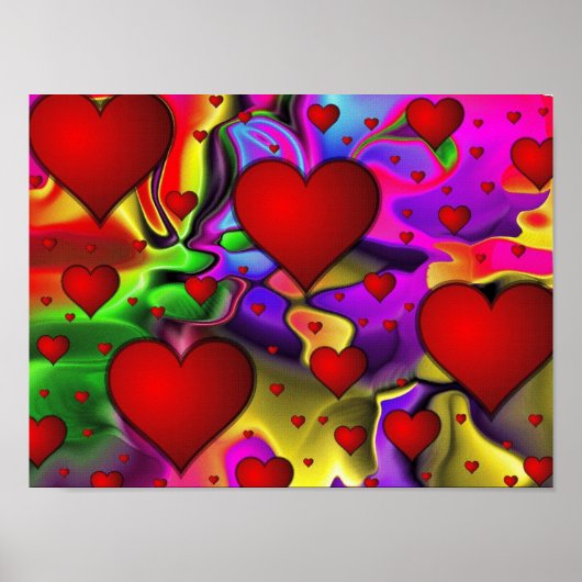 Psychedelic Hearts Poster (Voorkant)