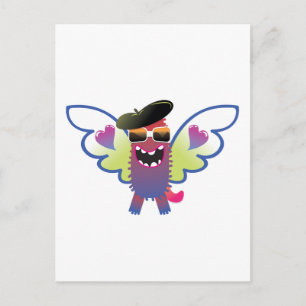 psychedelic hippie angel monster briefkaart
