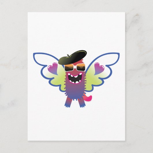 psychedelic hippie angel monster briefkaart (Voorkant)