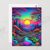 Psychedelic Hippie Art Briefkaart (Voorkant / Achterkant)