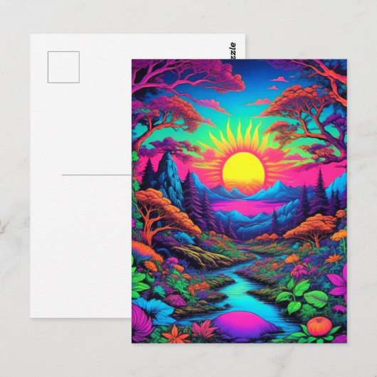 Psychedelic Hippie Art Briefkaart (Voorkant / Achterkant)