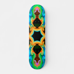 Psychedelic Hippie Blauwgroen Sinaasappel en zwart Persoonlijk Skateboard
