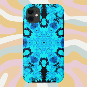 Psychedelic Hippie Blue en Black Case-Mate iPhone Case