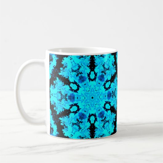 Psychedelic Hippie Blue en Black Koffiemok (Links)