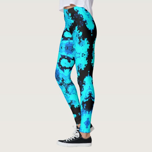 Psychedelic Hippie Blue en Black Leggings (Links)