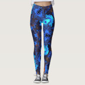 Psychedelic Hippie Blue en Oranje Leggings (Voorkant)