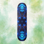 Psychedelic Hippie Blue en Oranje Persoonlijk Skateboard<br><div class="desc">Dit psychedelische kaleidoscoop ontwerp kenmerkt blauw en oranje. Levendige trippy visuals voor de moderne hippie of iedereen die van heldere kleuren houdt!</div>