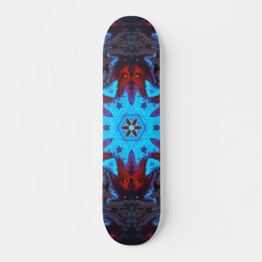 Psychedelic Hippie Blue en Red Persoonlijk Skateboard (Voorkant)
