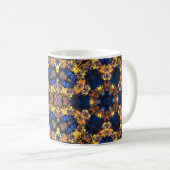 Psychedelic Hippie Blue en Yellow Koffiemok (Voorkant rechts)