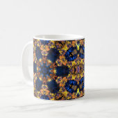 Psychedelic Hippie Blue en Yellow Koffiemok (Voorkant links)