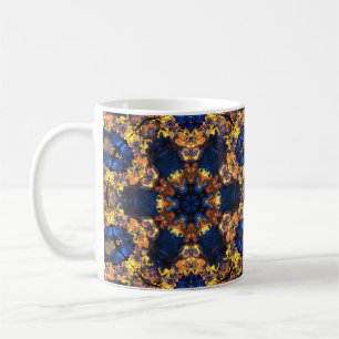 Psychedelic Hippie Blue en Yellow Koffiemok
