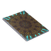 Psychedelic Hippie Blue Gold en Dark Red Notitieboek (Rechterzijde)