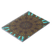 Psychedelic Hippie Blue Gold en Dark Red Notitieboek (Linkerzijde)