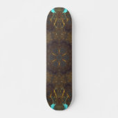 Psychedelic Hippie Blue Gold en Dark Red Persoonlijk Skateboard (Voorkant)