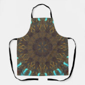 Psychedelic Hippie Blue Gold en Dark Red Schort (Voorkant)