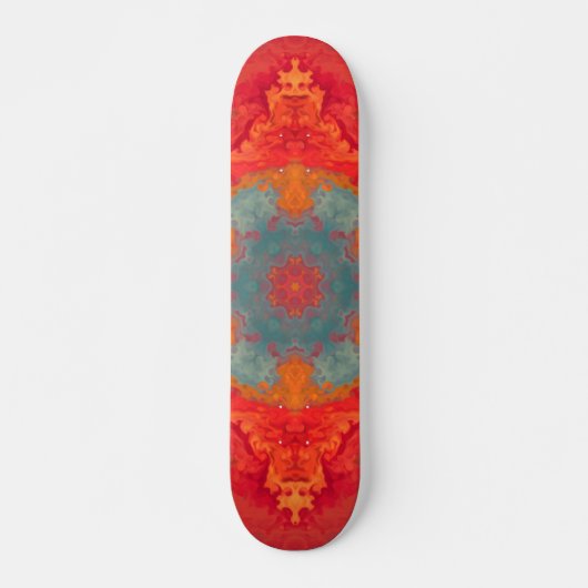 Psychedelic Hippie Blue Oranje en Red Persoonlijk Skateboard (Voorkant)