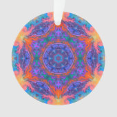 Psychedelic Hippie Blue Oranje en roze Ornament (voorkant)