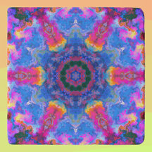 Psychedelic Hippie Blue Pink en Yellow