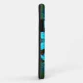 Psychedelic Hippie Flower Blue en Green Case-Mate iPhone Case (Achterkant/rechts)