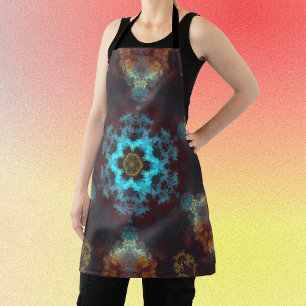 Psychedelic Hippie Flower Blue Red en Yellow Schort