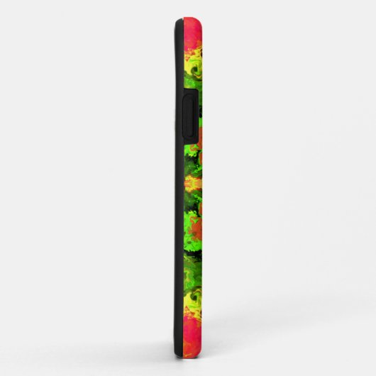 Psychedelic Hippie Flower Green Oranje en Red Case-Mate iPhone Case (Achterkant/rechts)
