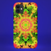 Psychedelic Hippie Flower Green Oranje en Red Case-Mate iPhone Case