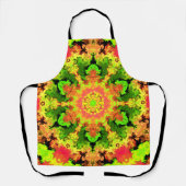 Psychedelic Hippie Flower Green Oranje en Red Schort (Voorkant)