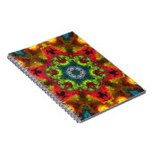 Psychedelic Hippie Flower Green Red en Oranje Notitieboek (Rechterzijde)
