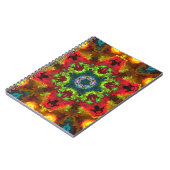 Psychedelic Hippie Flower Green Red en Oranje Notitieboek (Linkerzijde)
