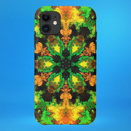 Psychedelic Hippie Flower Green Sinaasappel and Ye Case-Mate iPhone Case