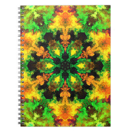 Psychedelic Hippie Flower Green Sinaasappel and Ye Notitieboek