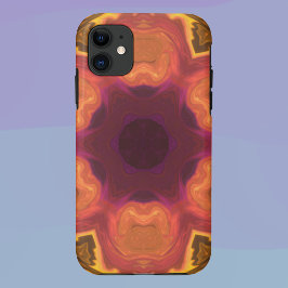 Psychedelic Hippie Flower Oranje Paars and Yellow Case-Mate iPhone Case