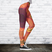 Psychedelic Hippie Flower Oranje Paars and Yellow Leggings