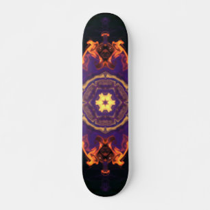 Psychedelic Hippie Flower Oranje Paars en Black Persoonlijk Skateboard
