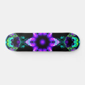 Psychedelic Hippie Flower Paars Blauwgroen en Blac Persoonlijk Skateboard (Horizontaal)