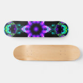 Psychedelic Hippie Flower Paars Blauwgroen en Blac Persoonlijk Skateboard (Horizontaal)