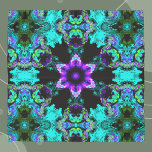 Psychedelic Hippie Flower Paars Blauwgroen en Blac Sjaal<br><div class="desc">Dit psychedelische kaleidoscoopontwerp kenmerkt paars,  blauwgroen,  en zwart. Levendige trippy visuals voor de moderne hippie of iedereen die van heldere kleuren houdt!</div>